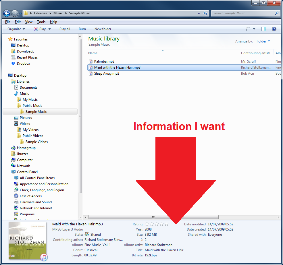 Windows File Explorer: Audio File