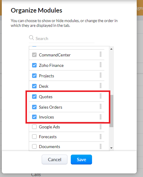 Zoho CRM Issue: Permission Denied for Quote Conversion Mapping: Enable Invoices Module